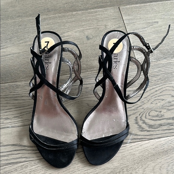 Black Double Strap Heels - Picture 1 of 6
